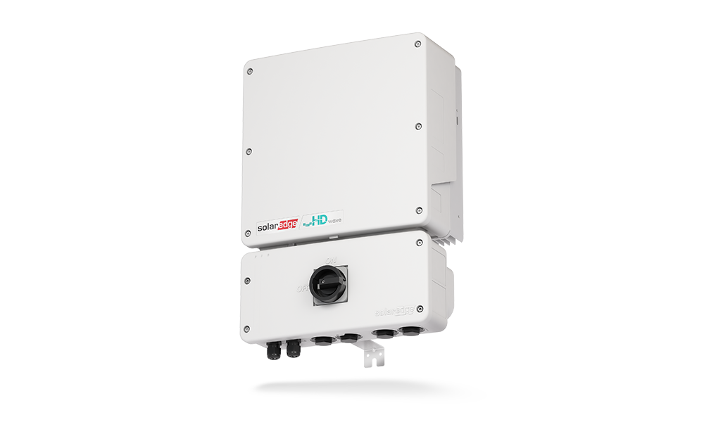 SolarEdge Energy Hub inverter with backup capability — isometric view