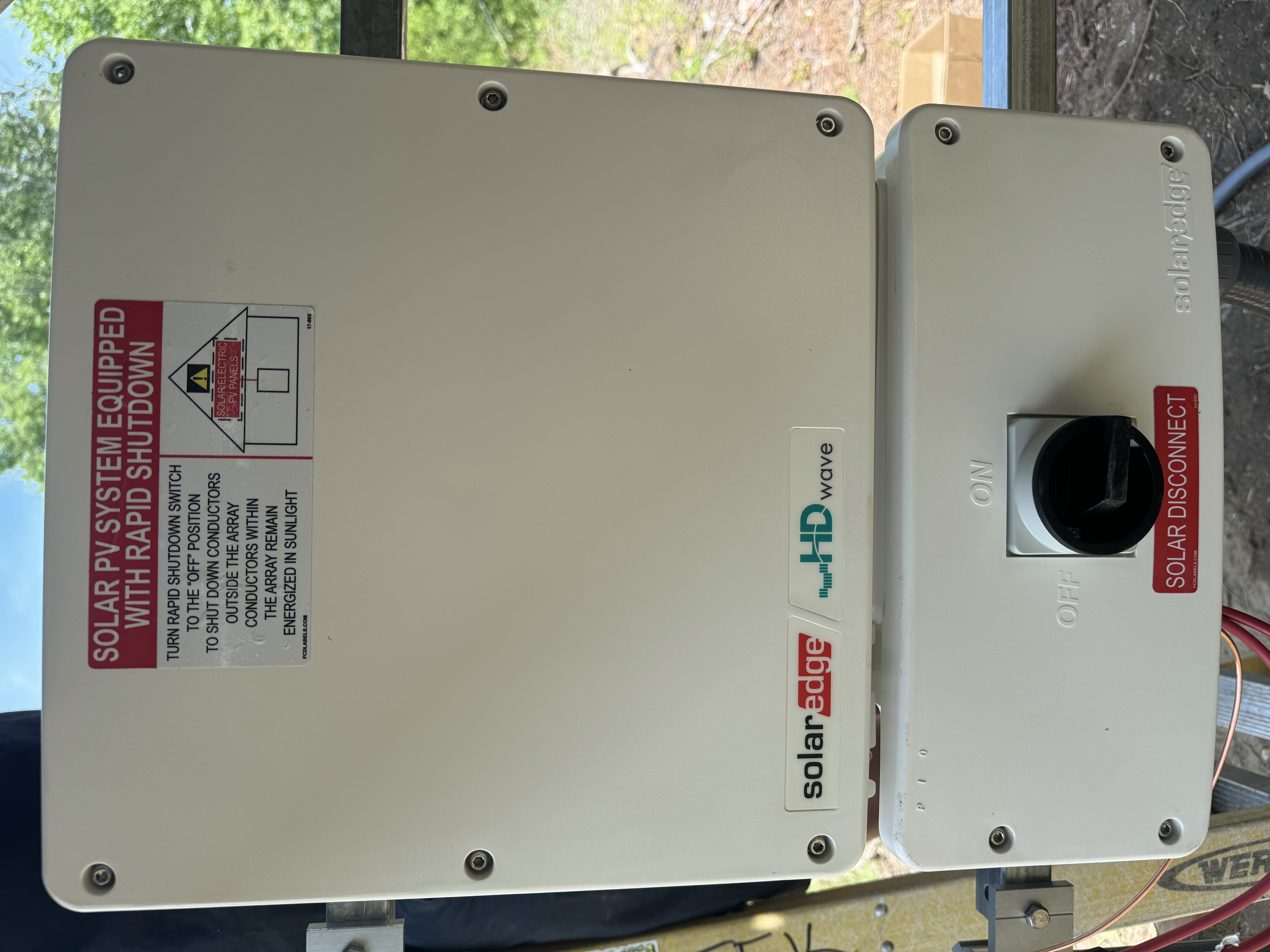 Close-up of solar panel mounting hardware